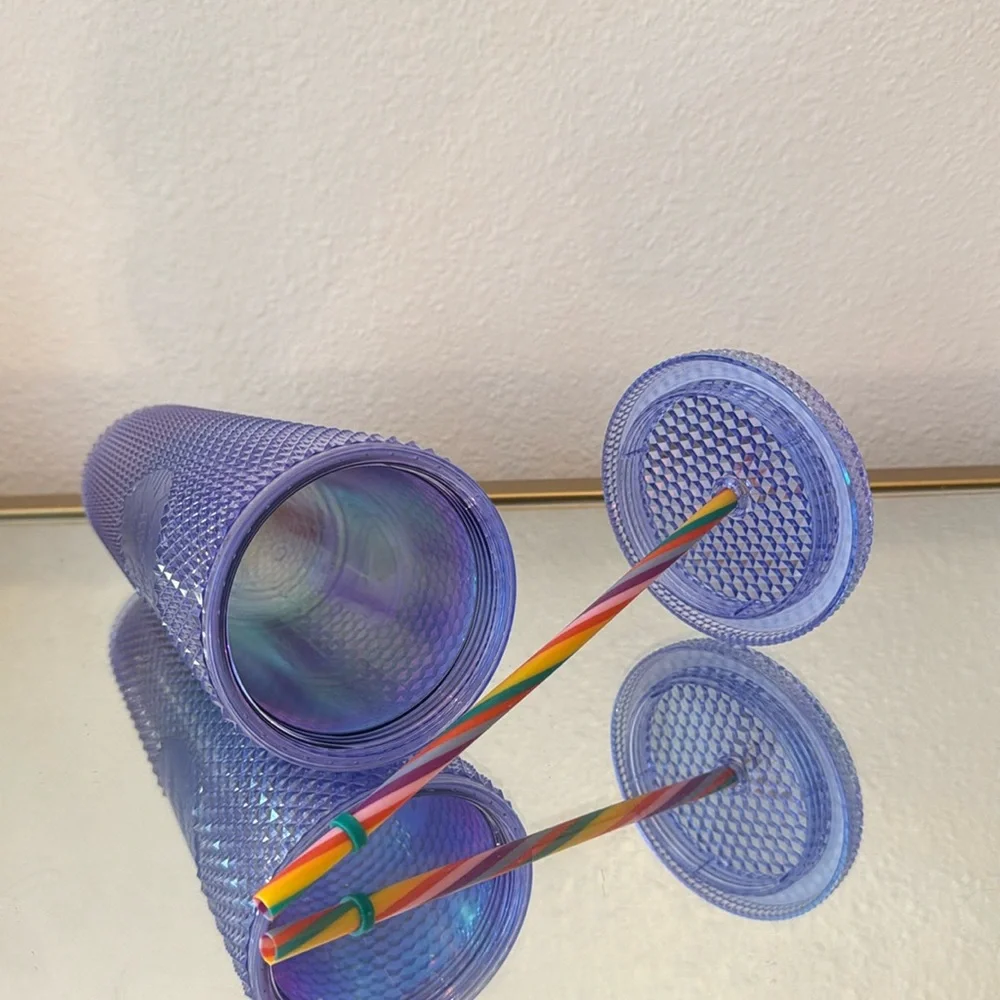 EUC Starbucks Sofie Birkin Iridescent Purple Rainbow Tumbler with Straw 20244 - Picture 3 of 4